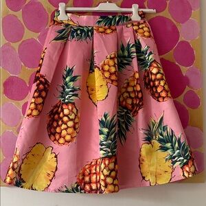 🩷 MAJE Tropical Pink Pineapple Skirt